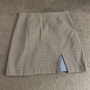 1. State Beige and Black Houndstooth Pencil Skirt